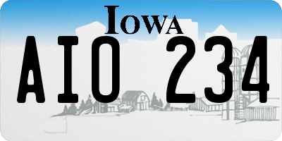 IA license plate AIO234