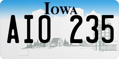 IA license plate AIO235