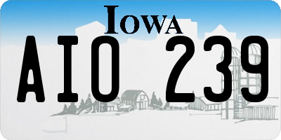 IA license plate AIO239
