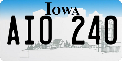 IA license plate AIO240