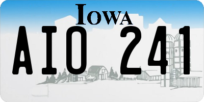 IA license plate AIO241