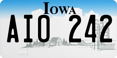 IA license plate AIO242