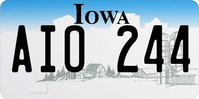 IA license plate AIO244