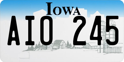 IA license plate AIO245