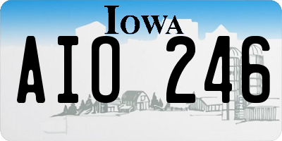 IA license plate AIO246