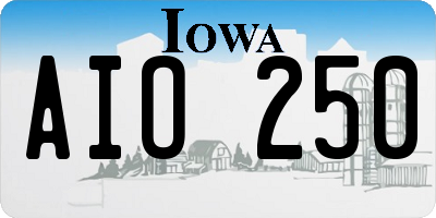 IA license plate AIO250