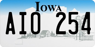 IA license plate AIO254
