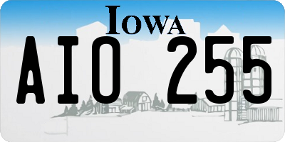 IA license plate AIO255
