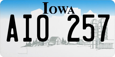 IA license plate AIO257