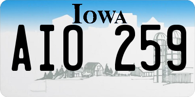 IA license plate AIO259