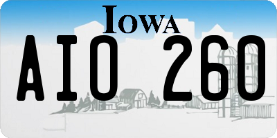 IA license plate AIO260