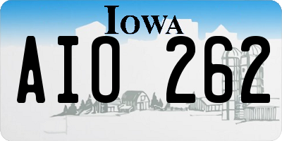 IA license plate AIO262