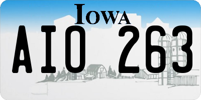 IA license plate AIO263