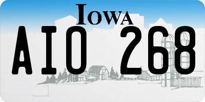 IA license plate AIO268