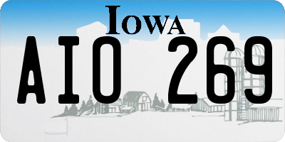 IA license plate AIO269