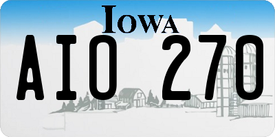 IA license plate AIO270