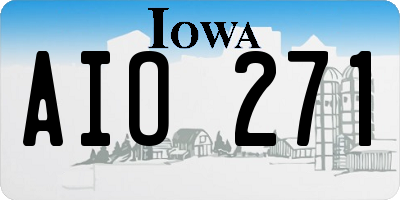 IA license plate AIO271