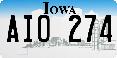 IA license plate AIO274
