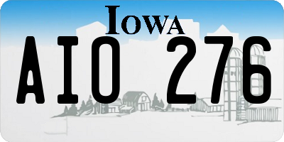 IA license plate AIO276