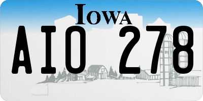 IA license plate AIO278