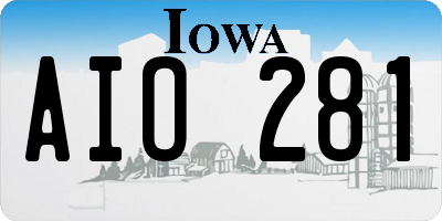 IA license plate AIO281