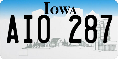 IA license plate AIO287