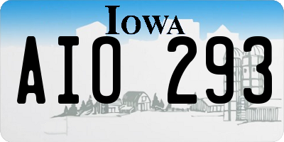 IA license plate AIO293