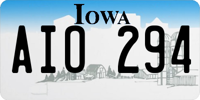 IA license plate AIO294