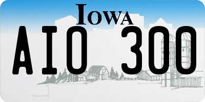 IA license plate AIO300