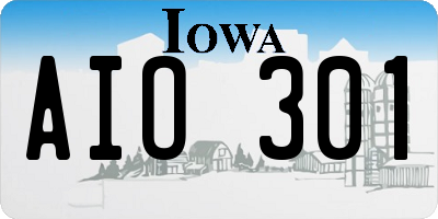 IA license plate AIO301