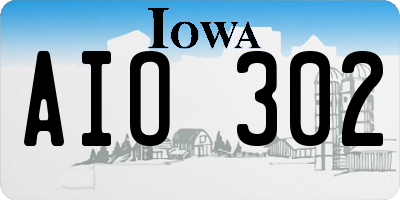 IA license plate AIO302