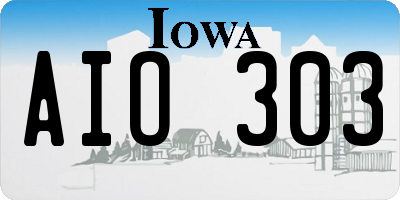 IA license plate AIO303