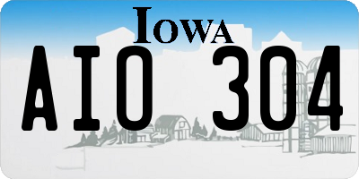IA license plate AIO304