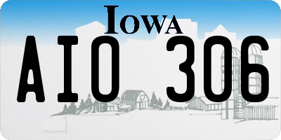 IA license plate AIO306
