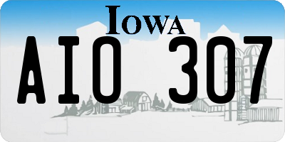 IA license plate AIO307