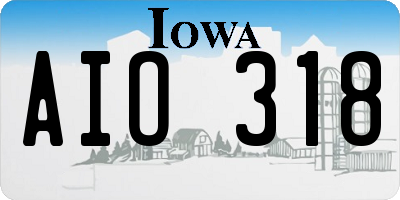 IA license plate AIO318