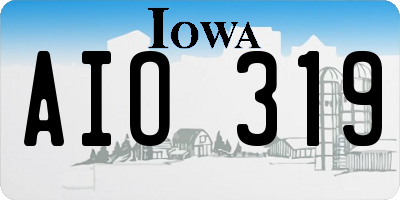 IA license plate AIO319