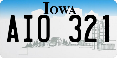 IA license plate AIO321