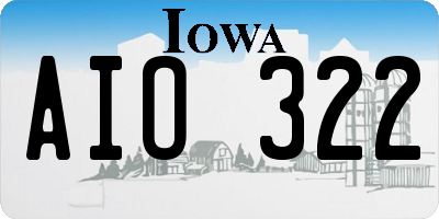 IA license plate AIO322