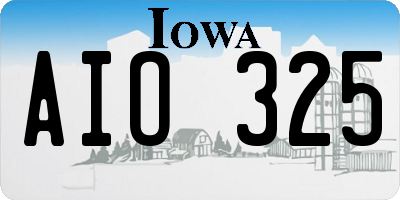IA license plate AIO325