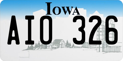 IA license plate AIO326