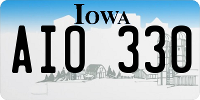 IA license plate AIO330