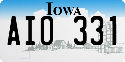 IA license plate AIO331