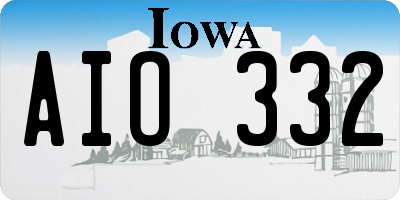 IA license plate AIO332