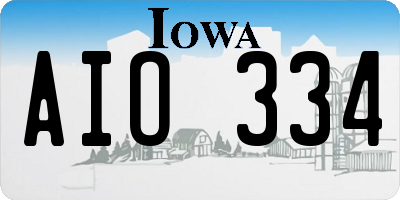 IA license plate AIO334