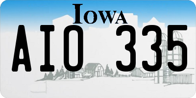 IA license plate AIO335