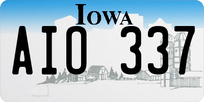 IA license plate AIO337