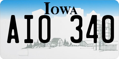 IA license plate AIO340