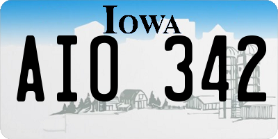 IA license plate AIO342