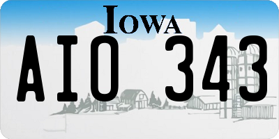 IA license plate AIO343